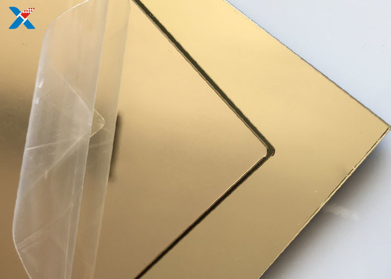 Панель Plexi золотой 2mm акриловой стены листа зеркала декоративной стеклянная